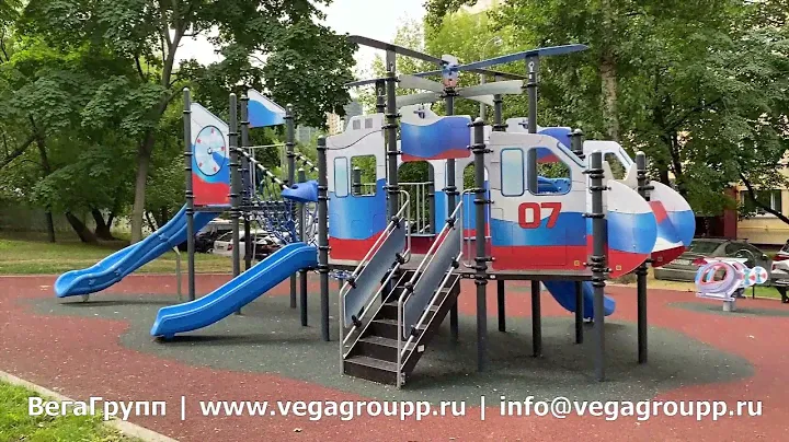 Современная детская игровая площадка от ВегаГрупп - "Робинзон" (паттерн Транспорт России) ДГ031.00.6