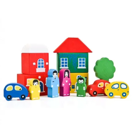 Игровой набор Томик 8688-4 Цветной городок (14 дет) зеленый-1