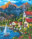 Рисование по номерам "Прибрежный городок", 40х50 см (А084)
